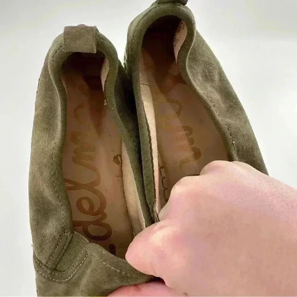 Sam Edelman Carrin flats size 10.5 40.5 army green suede flatform Espadrilles